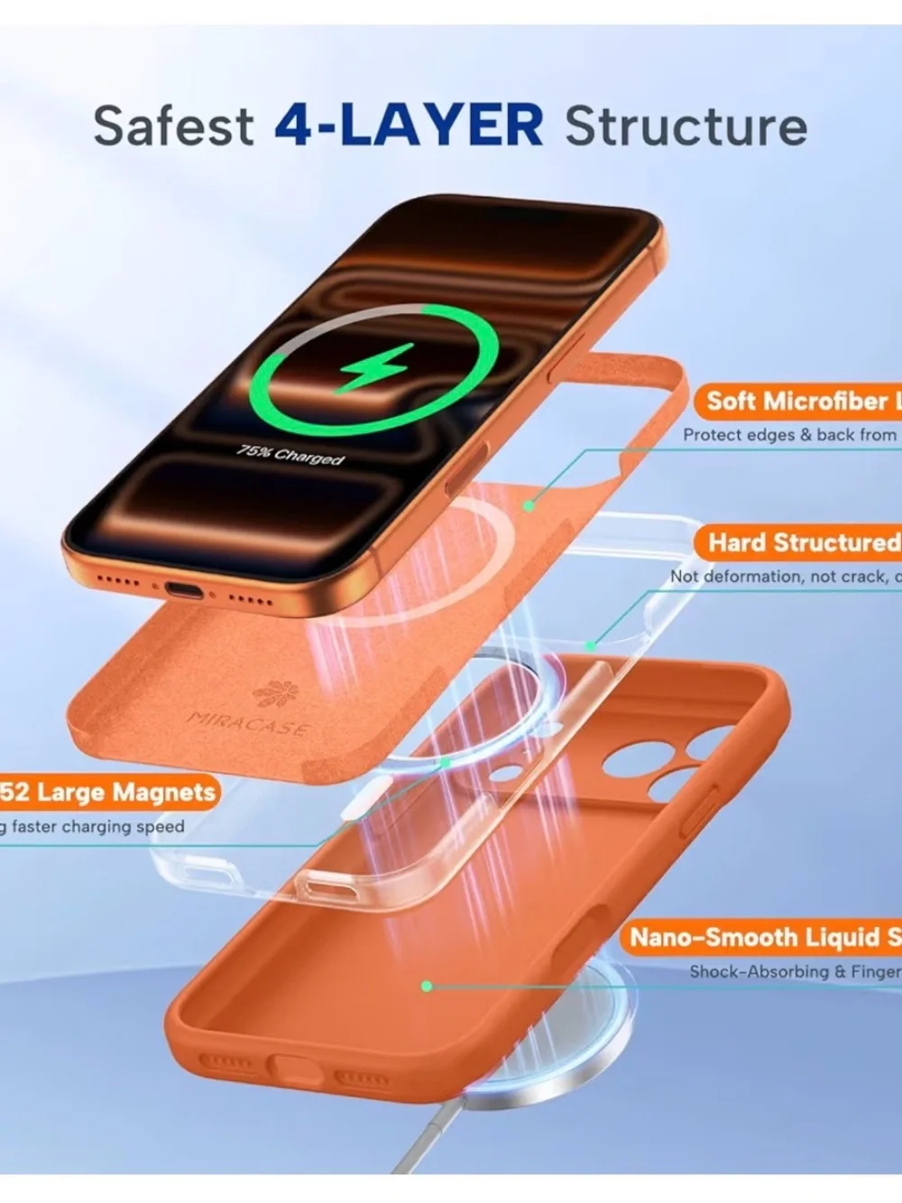 Miracase Magnetic for iPhone 17 Pro Max silicone Case